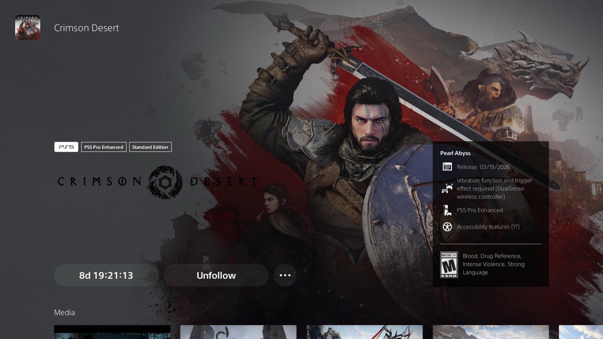 Novrithh's tweet photo. The wait is almost over!!! #CrimsonDesert #PS5Gamer https://t.co/LEyXW7hXP6