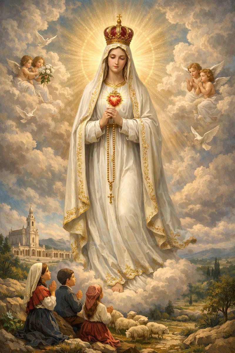 ✝️ Dios te salve, María, 
llena eres de gracia;
el Señor es contigo.
Bendita Tú eres 
entre todas las mujeres,
y bendito es el fruto de tu vientre, Jesús. 

Santa María, Madre de Dios,
ruega por nosotros, pecadores,
ahora y en la hora de nuestra muerte. Amén 🙏