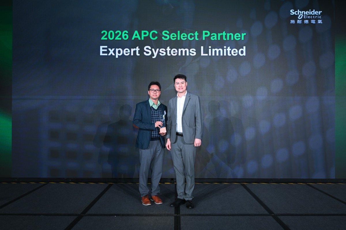 ExpertSystemsHK's tweet photo. 🏆Expert Systems is honored to receive the “2026 APC Select Partner” designation from Schneider Electric. We look forward to further strengthening our strategic partnership with Schneider Electric as we continue to advance innovation and create long‑term value within the industry https://t.co/xD5XX1O12b