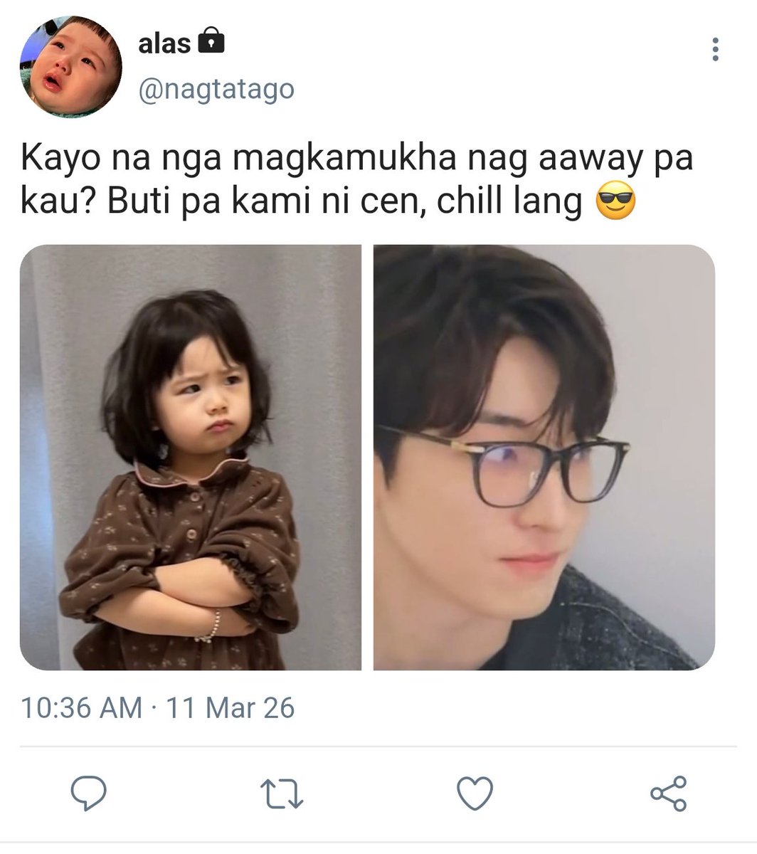 mcsnryts's tweet photo. bandang dito, sa'yo. ㅡ one tweet

parehong mukha, parehong toyo. https://t.co/HPcSo4KaI2