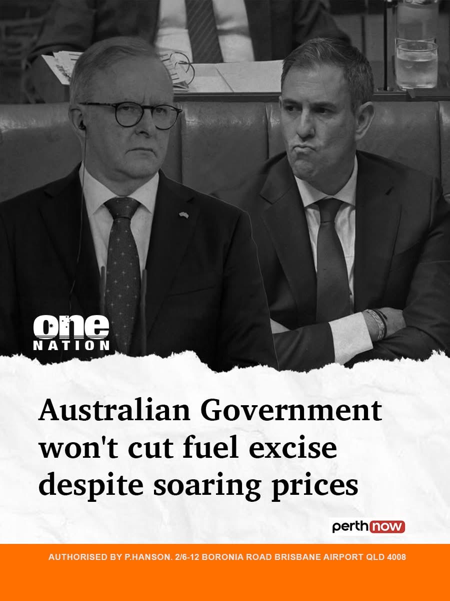 Today in the Australian Senate, One Nation called on the government to slash the petrol excise.

Right now the government is raking in huge revenue from fuel taxes while Australians are struggling with rising costs. Instead of giving families relief, Labor is happy to keep
