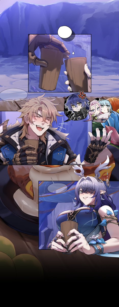 ファルカ×ラウマ
「飲み会でやらかしてしまった二人」
ファルカ×ニコはすでに多くの作家さんが描いていらっしゃるので、私はとりあえずラウマのネタ漫画を描いてみました。(漫画と言うにはセリフがないのですが😂) 