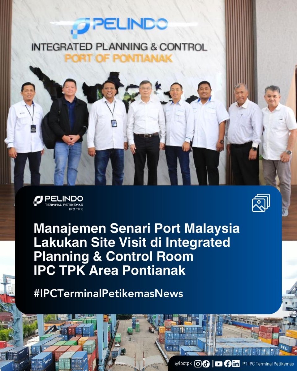 ipctpk's tweet photo. Hai #containerlovers

Manajemen IPC TPK Pontianak menyambut kedatangan Manajemen Senari Port Malaysia. Kunjungan ini dalam rangka melakukan pengamatan terkait proses bisnis terminal, fasilitas peralatan bongkar muat, hingga pengelolaan SDM.

#pelindo #pelindoterminalpetikemas https://t.co/L87cvoy3fz