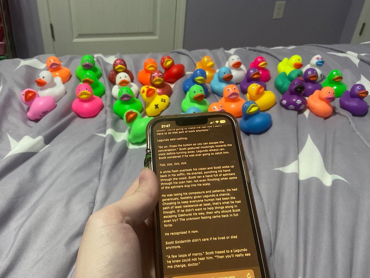 as a fic writer, numbers can be hard to fully understand so ive started pretending my ducks are you guys and i read the fic out loud so i can get the true experience of what this would be like in real life
