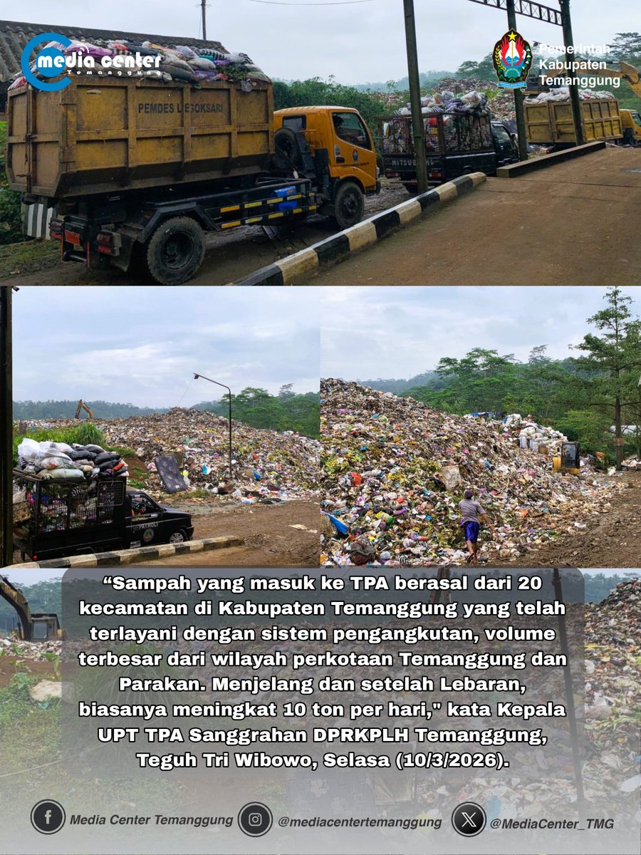 TPA Sanggrahan Tampung 130 Ton Sampah Setiap Hari

Selengkapnya Cek Link Bio👇🏻👇🏻👇🏻
mc.temanggungkab.go.id/frontend