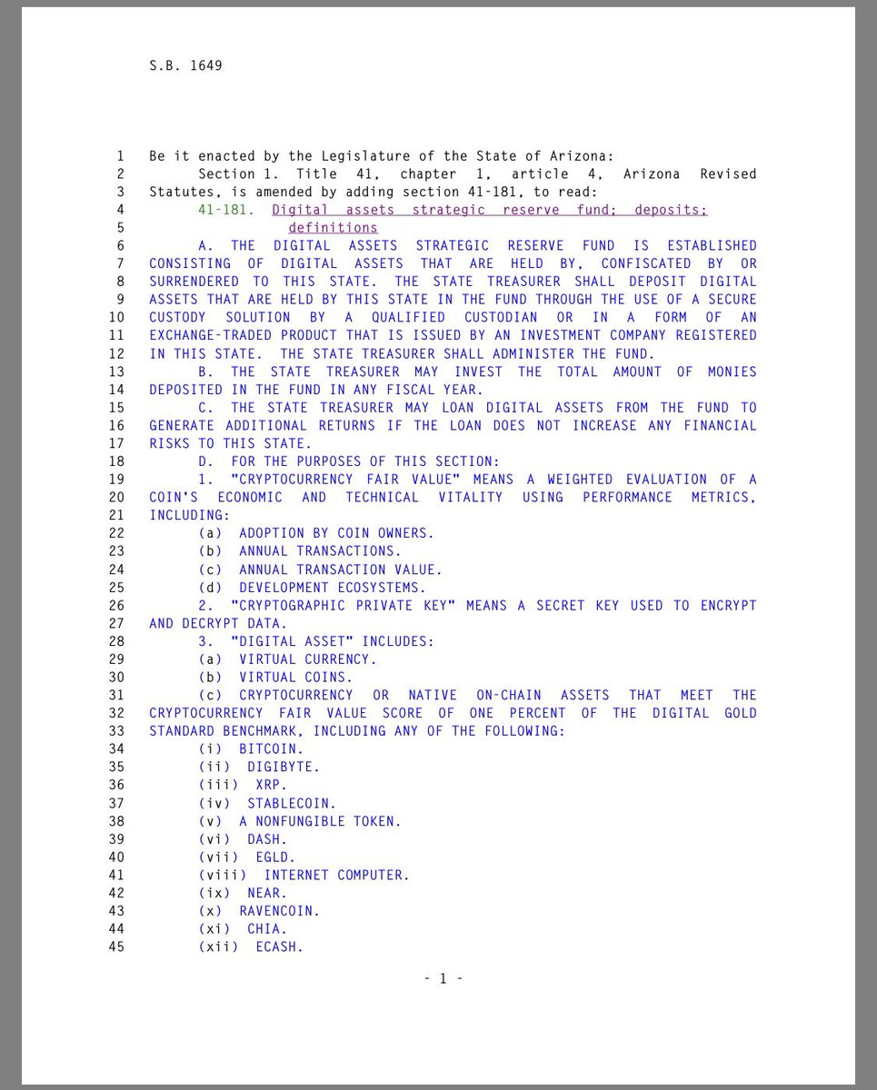 XBboyBobby's tweet photo. $EGLD appears by name in a U.S. state bill aiming to create a “strategic reserve” fund rare and bullish from an institutional recognition standpoint. 🇺🇸 
@MultiversX ✅ 

https://t.co/yLWSB3HUBc https://t.co/Ig6YUBU0ww