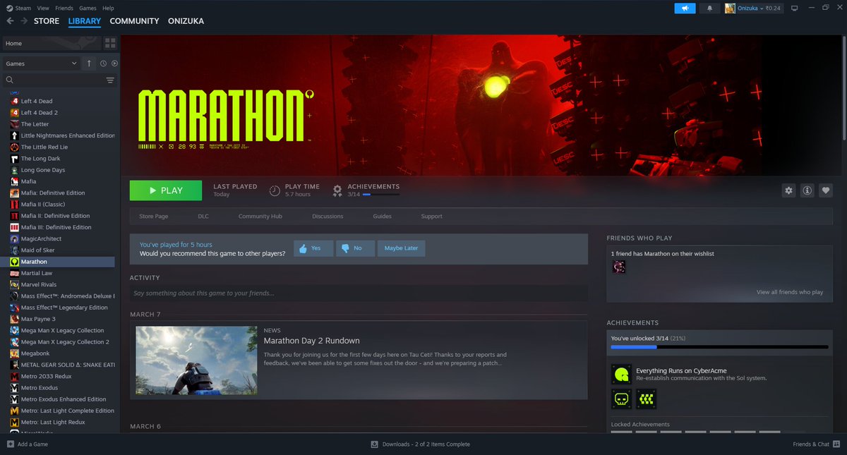 soborou69's tweet photo. how many people are even playing @MarathonTheGame in India? https://t.co/jXHngg1cRC