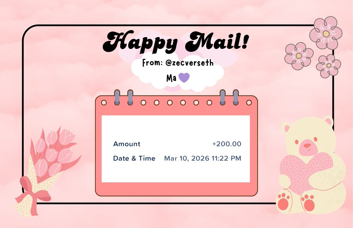 beilissful's tweet photo. 💌 #MythMagic | @zecverseth 

i'm supposed to be receiving ₱120 for the guessing game prize but i got more than that! thank you big time maaa! nagulat na lang ako kagabi, akala ko accidentally na-double send 😭 

this is my big win so far from you, ma! received the prize with gratitude 🥹🩷🫰