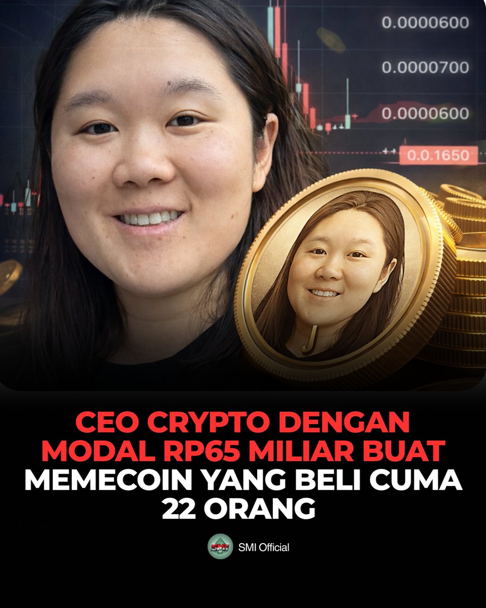 SMI_Core's tweet photo. CEO CRYPTO DENGAN MODAL RP65 MILIAR BUAT MEMECOIN YANG BELI CUMA 22 ORANG

Jess Zhang CEO startup Web3 Blockus yang sudah mengumpulkan pendanaan sekitar $4 juta setara Rp65 miliar, sempat viral di Crypto Twitter karena kontroversi tweet tentang standar pasangan

Wajahnya jadi meme di mana-mana dan kontennya ditonton puluhan juta kali
Setelah 3 bulan menghilang, ia kembali pada 10 Maret 2026 dan meluncurkan memecoin bernama $JESS di Pump fun, mencoba memonetisasi viralitas tersebut

Namun hasilnya jauh dari hype Token itu hanya sempat naik ke market cap sekitar Rp260 juta, lalu langsung turun

Dalam 8 jam hanya 22 orang yang membeli, dengan volume sekitar Rp110 juta

Meme dengan 50 juta views tapi bahkan 50 orang saja tidak tertarik membelinya