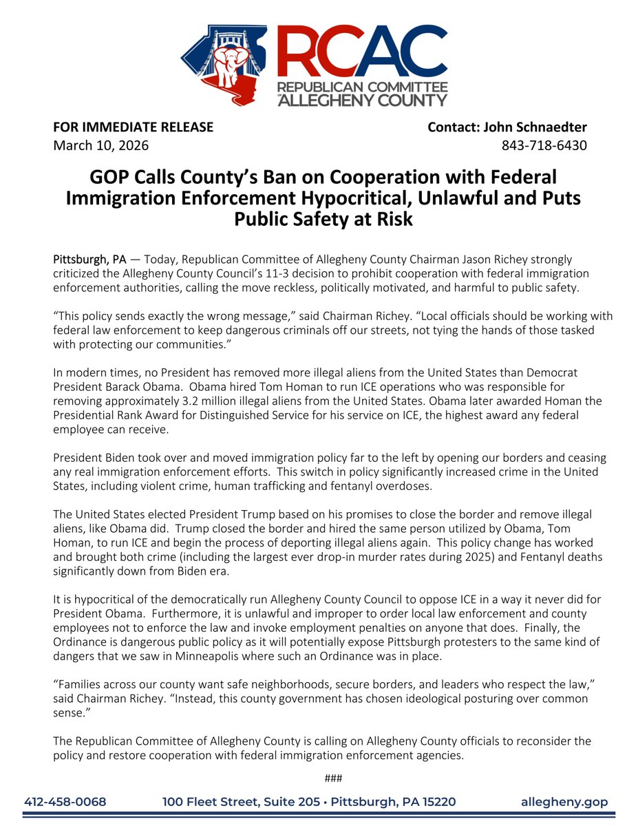 Republican Committee of Allegheny County tweet media