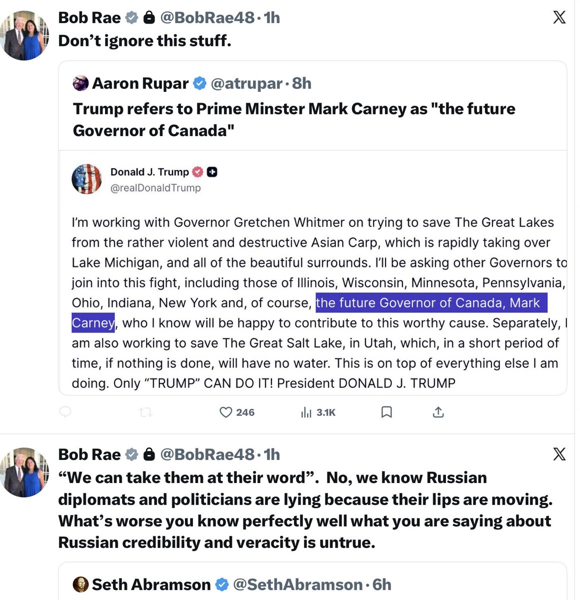 Keep focused Canadians! 
United Canada is stronger against oppression.