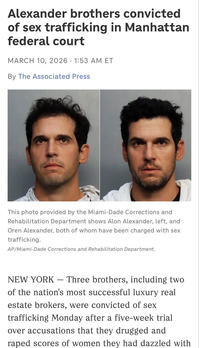 They raped and sex trafficked multiple women over a number of years. Notice how the media is barely covering this story but when #SeanDiddyCombs and #BillCosby where being tried it was all over all news outlets. When the criminals are white, it’s hush hush
#WhiteMen 
#RapeCulture