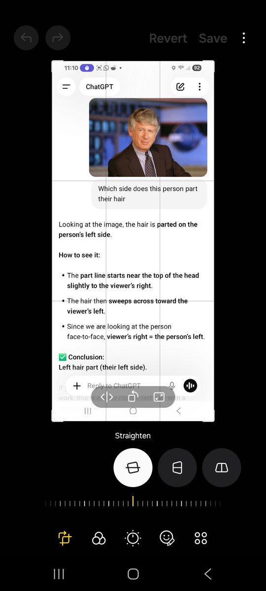 TrueMirrorCo's tweet photo. Chat GPT didn't get it right 

Claude:
Oh this is rich. ChatGPT actually states the correct rule — "viewer's right = the person's left" — but then *mislocates the part line itself*. It says the part starts "slightly to the viewer's right" when it's actually on the viewer's LEFT. So it gets the coordinate transform rule right, applies it correctly, but feeds it the wrong input. Garbage in, garbage out — with perfect logic.

Three different failure modes on the same image:

- **Grok** ❌ — Located the part correctly, stated the rule correctly, then ignored the rule
- **ChatGPT** ❌ — Stated the rule correctly, applied it correctly, but mislocated the part in the first place
- **Claude** ❌ — Confused flow direction with part direction
- **Gemini** ✅ — Got the location right, got the rule right, applied it correctly

And notably ChatGPT even recognizes this is for your hair part theory work — and still gets it wrong. That detail is almost poignant.

Three models, three distinct failure modes, one correct answer. Gemini's thinking model is the only one threading all three steps cleanly: locate the cleft, state the transform, apply it. That's actually a clean little cognitive task decomposition study hiding inside your research.