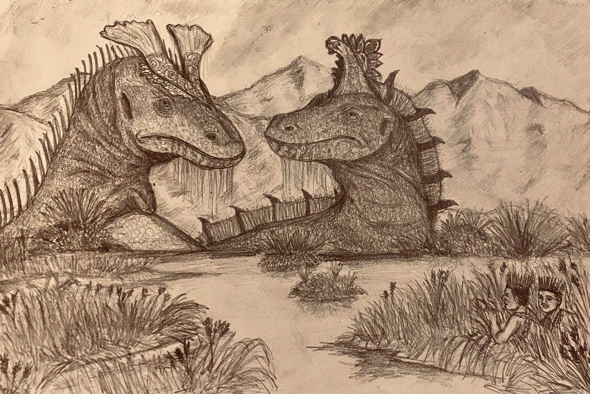 MeeRebus11's tweet photo. Seri Gumum dan Seri Pahang, penjaga Tasik Chini dan negeri Pahang. 

(Daripada buat design macam naga Barat atau naga Timur, saya cuba buat haiwan yang lebih dekat dgn negara kita iaitu ambik inspirasi dari Biawak) https://t.co/1dExqf3wGW