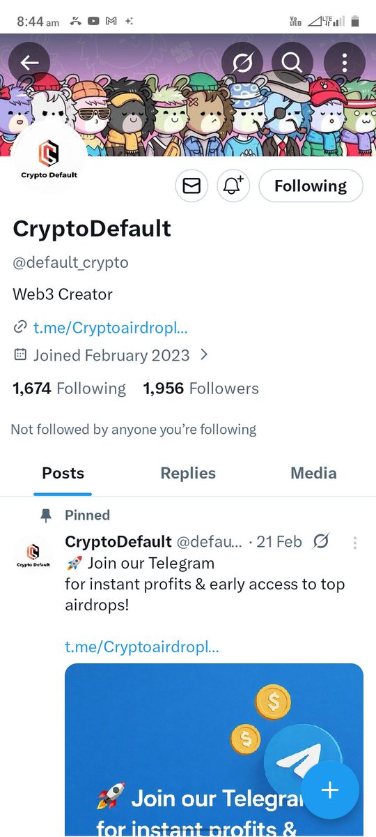 Disha0597789079's tweet photo. @default_crypto @yososocial Done. Good luck everyone.
@Flexiii_0290 
@CryptoRR6 
@Golukumarnirala https://t.co/YzU0wMljug