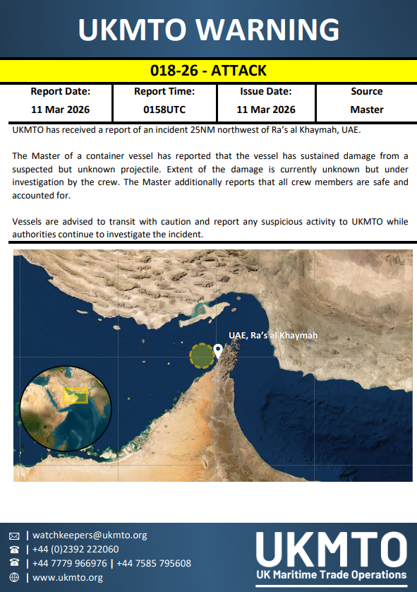 UKMTO Operations Centre tweet media