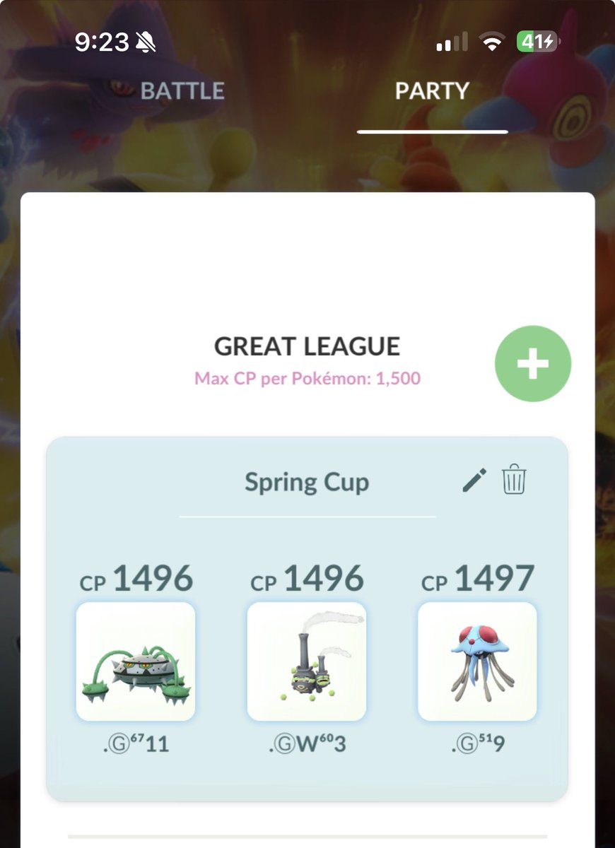 ashminior's tweet photo. Listo para la Spring Cup / Copa Primavera con tres Pokémon en Rangos del 11 para arriba. #PokemonGo https://t.co/jgCkFOpA36
