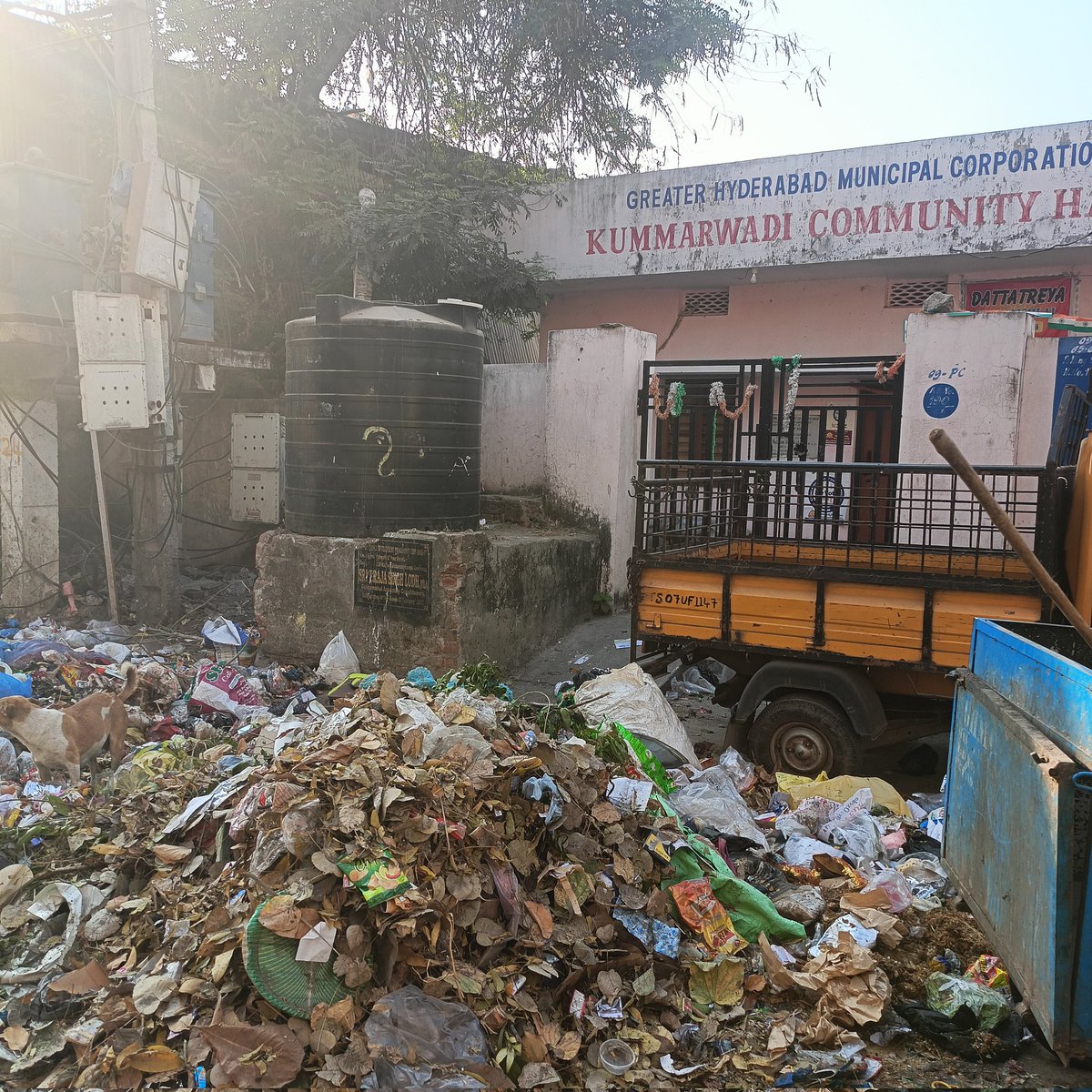 SPyata49218's tweet photo. 🚨 @GHMCOnline @CommissionrGHMC
@DigitalMediaTG
The dustbin in front of Kummarwadi Community Hall &amp; Anganwadi is creating foul smell. &amp; health hazards for children &amp; residents.
❌ Please relocate it immediately to a safer spot!
#Hyderabad #PublicHealth #CleanCity https://t.co/4YaFOJYYo1