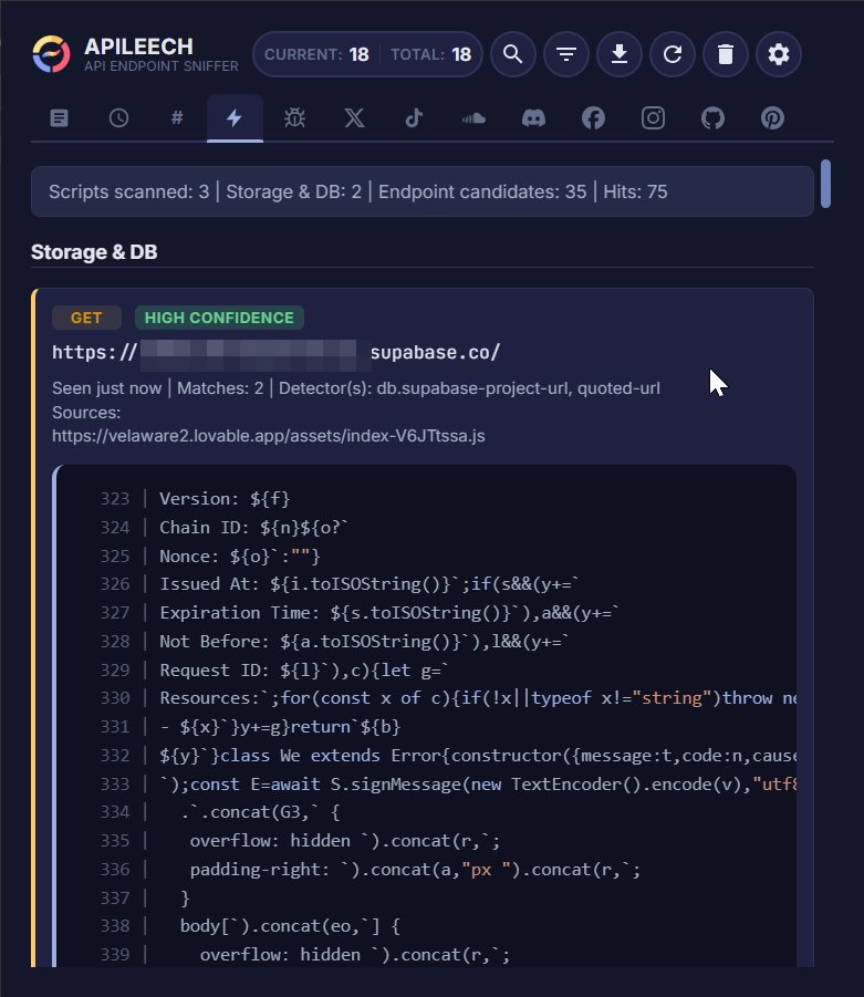 __cali__'s tweet photo. APILEECH now has a bug hunter + database crawler.
https://t.co/IyzTKphrAP

https://t.co/y8vx6jJ1rc https://t.co/glnLUptalb