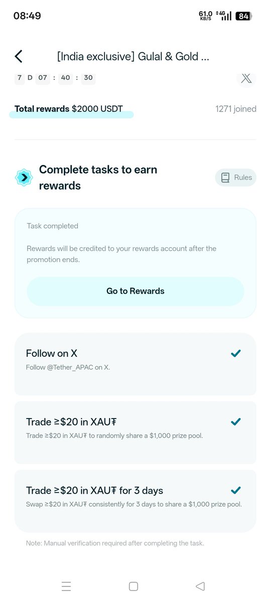 jPaul992's tweet photo. @BitgetWalletSA ✅ Trade $XAUT for 3 days complete but I'm still holding 
@surajitsd33 @ghoshrahul4455
@SinghPranto 
EVM: 0x3Fe7824d76f05Eed3D79B4a9388b8EB4f3DAC69D

#GulalAndGold https://t.co/Y7OAioMLg2