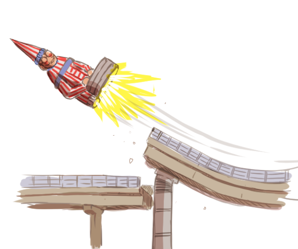 大阪・梅田の路上に突き出た「柱」は、高速道路を押し上げて緊急発進の発射台になるんだと思いました。 