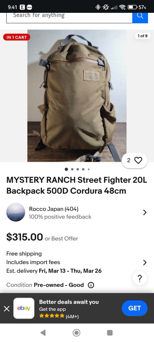 DustwindW's tweet photo. 沒想到這年頭還能買到全新的MR Street Fighter 。雖然不是我最想要的黑包橘標，但這也算第二順位了。

2017產的買一個少一個啊

ebay這咖標的也太高了吧....
#mysteryranch https://t.co/t2xSHW9g1x