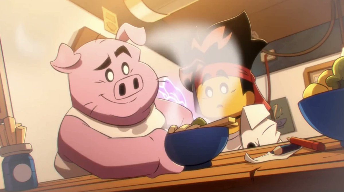 1 : Los pendejos ( MK y MEI)
2 : Maestro y alumno y hermanos  ( MK y Wukong)
3: MK y Macaque sus interacciónes de " maestro alumno " me gustan 
4 : MK y Pigsy me gusta su relación de padre e hijo