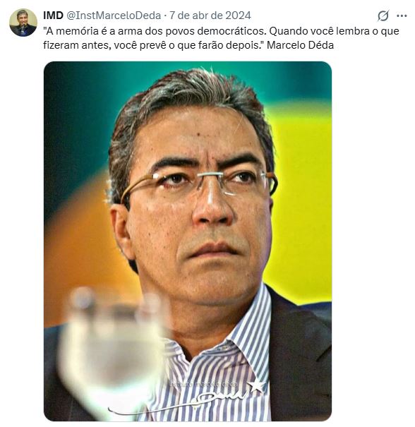 66 Anos Sempre Presente!Eterno Marcelo Déda.Em tempos eleitorais onde surgem muitos sorrateiros, ignorantes e até mesmo obtusos, é preciso lembrar e homenagear quem atuou – acertando/errando – mas nunca se desviou caminho da honestidade e sempre foi consciencioso em tudo o q fez