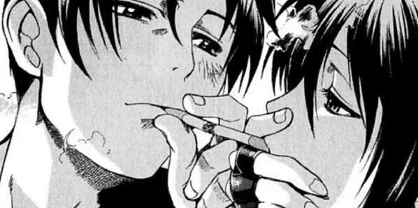 ブラックラグーン読んでて、レヴィがシガーキスしてるのをみて「あぁやっぱりこいつも女なんだねぇ」ってなりましてな
特に構図、上手はレヴィ、下手はロックなんだけど、レヴィは下から、ロックは上からというのもまた良い。
その前のページで両者が正面を向いているコマもあるからなおさら 