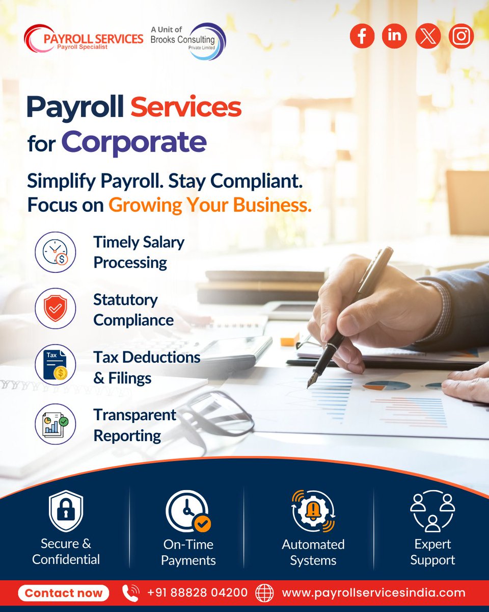 BrooksPayroll's tweet photo. Simplify your corporate payroll and focus on growing your business while experts handle the rest! 💼📊
.
.
.
#payrollservices #corporatepayroll #payrollmanagement 
#hrsolutions #businessgrowth #salaryprocessing #taxcompliance 
#payrollindia #businesssupport #brooksconsulting https://t.co/4oI6ktxggj