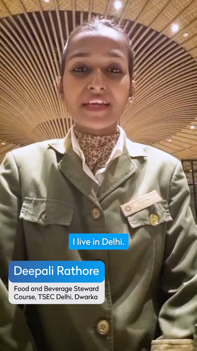 TataSTRIVE's tweet image. Meet Deepali Rathore, our F&amp;amp;B Steward alumna now thriving at the iconic Taj Mahal Hotel, New Delhi! 

Deepali’s journey from our Dwarka centre to a 5-star career proves that the right skills can open any door. We’re so proud of her! 

#SkillIndia #TataSTRIVE #CareerGoals