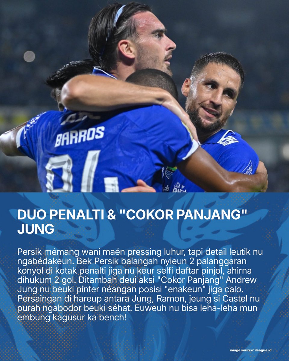 stdnsiliwangi's tweet photo. Magis Bojan mawa Persib meunang 3-0 ti Persik! Skuad séhat jiga disuntik vaksin lengkep, "Cokor Panjang" Jung nyétak gol deui, jeung duo Barba-Pato méré garansi 10 taun anti jebol! 🧱
BACA ANALISIS LENGKEPNA DI KARYAKARSA!
Klik Link ➡️ https://t.co/AhHQpvxsEh
#stdsiliwangi https://t.co/tCgR18pqO5