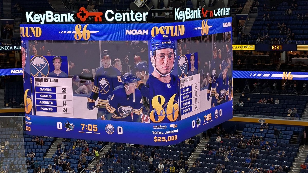 cherman99's tweet photo. Repping the Ostlund @vaxjolakers1 jersey tonight to cheer on @AmerksHockey boys playing for the @BuffaloSabres https://t.co/IiBQLZCI42