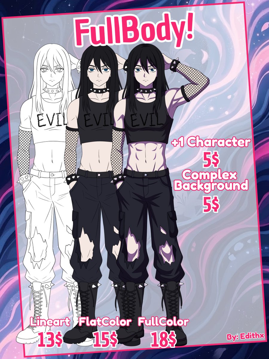 edialejarte's tweet image. Commissions are open again!
With: New prices!! If you have any questions...
Don't hesitate to ask! I'll be happy to answer!

edithx.carrd.co // ko-fi.com/edialejarte
#comissionsopen #opencommission #ArtistOnTwitter #artmoots #commissions #art #fanart #illustration