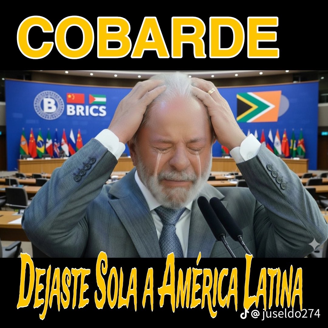 BlancoGustavo10's tweet photo. Así te vemos millones de venezolanos @LulaOficial jamás olvidaremos que te opusiste a nuestro ingreso a los BRICS y te convertiste en un tibio presidente de izquierda por temor a EEUU. https://t.co/dVIse3nUeQ