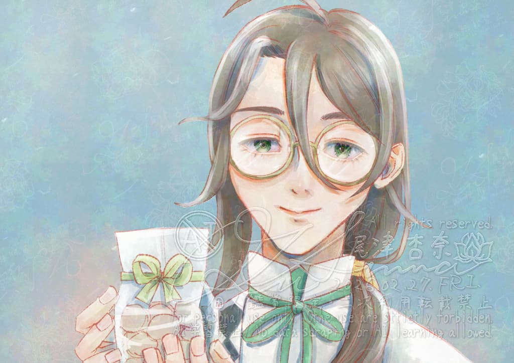 OzuAnnate's tweet photo. #シャングリラ_観測美術
3月イベント「ホワイトデー」告知の背景イラスト。
お返しのクッキーをプレゼントする❇️ブランカさん。 https://t.co/31ah8UXZKD