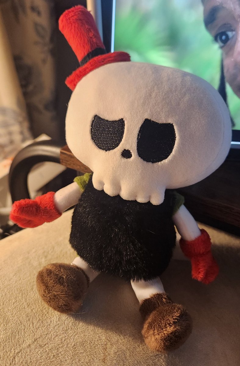 PinkyPlushMaker's tweet photo. I decided to make a Tycoco plush around the size of a labubu (my Labubu pictured lol) he's nice and soft. A sweet little vegetarian skeleton ♡
#tycoco #labubu #themonsters https://t.co/pGoHbG6seN