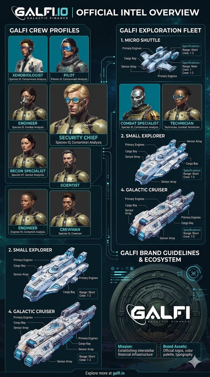 skyie_fli's tweet photo. The GalFi ecosystem is expanding. 🚀

From specialized Crew Profiles to the powerful Exploration Fleet, everything you need to dominate the stars is here. 🌌

https://t.co/WU0uUMXJpw

#GalFi @GalFiOfficial https://t.co/LOu5aALqZb