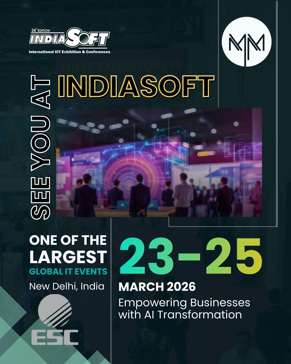 MatrixMediaSol's tweet photo. We’re excited to be part of one of the largest global ICT platforms!

Meet us at INDIASOFT 2026 in New Delhi from 23–25 March 2026.

Let’s connect, collaborate, and explore how AI-driven digital solutions can transform businesses and accelerate growth!

#MatrixMedia #IndiaSoft https://t.co/5bczTN6QwI