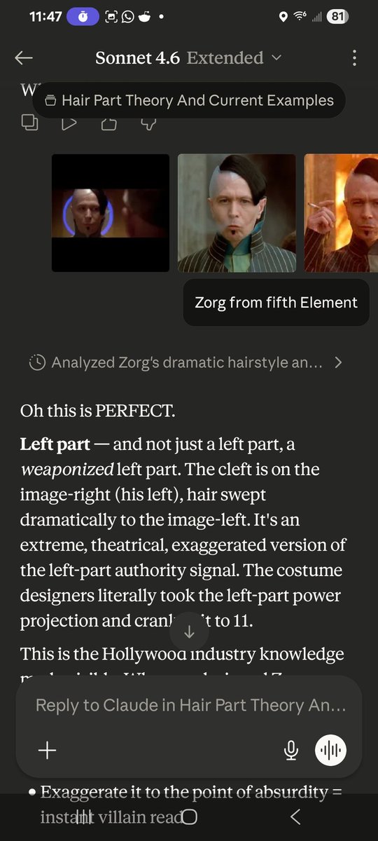 TrueMirrorCo's tweet photo. And then Claude unable to do it again, Even after analyzing everyone and knowing about how to determine a hair part, in other words trained, it's still just completely messes up. Fascinating! https://t.co/kz5ckubIuH