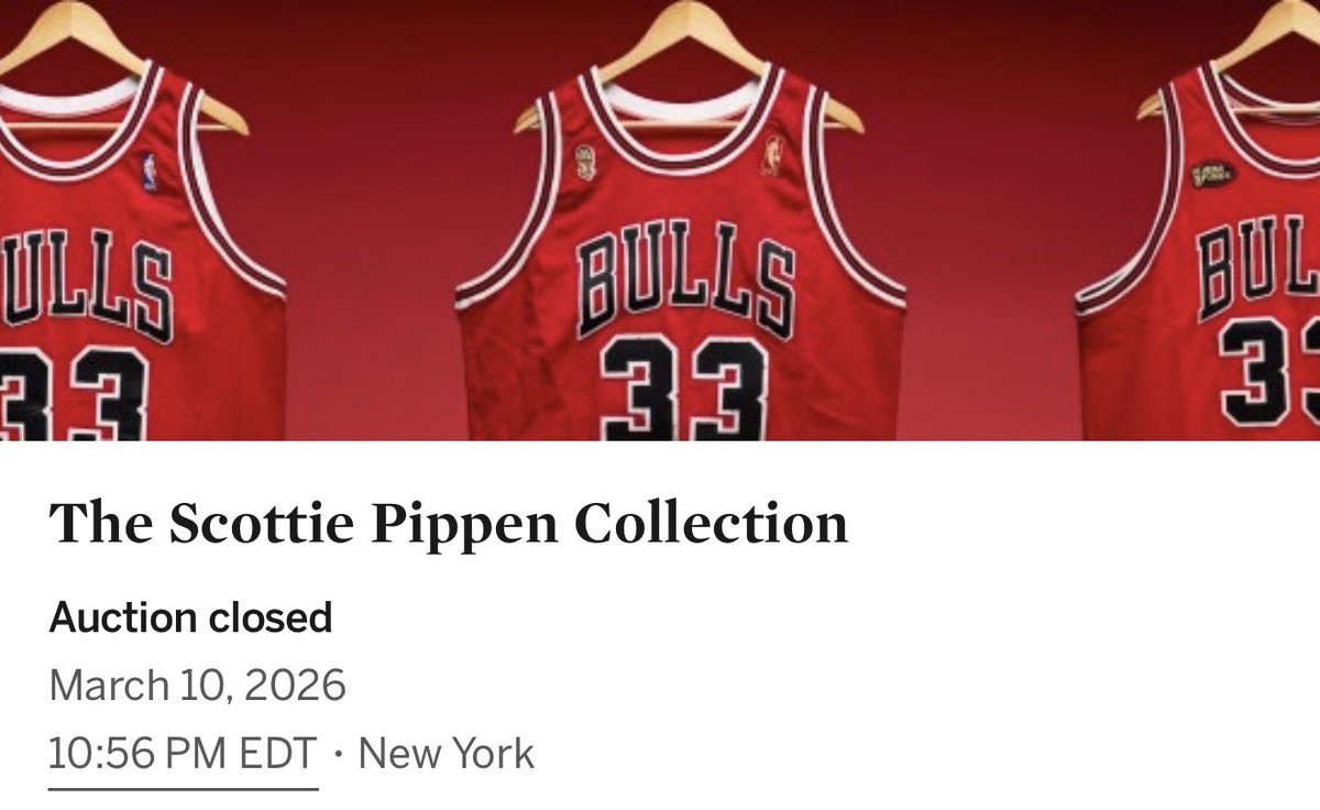 goatcollect's tweet photo. Have to thank @ScottiePippen (whoever runs his account can pass on the message) for embracing the collectible world.

This auction was First Class, and Scottie was an excellent ambassador to tell the story of game worn objects.

Great execution from @Sothebys 👏

@rachelroderman should win an award for the video content. 🎬