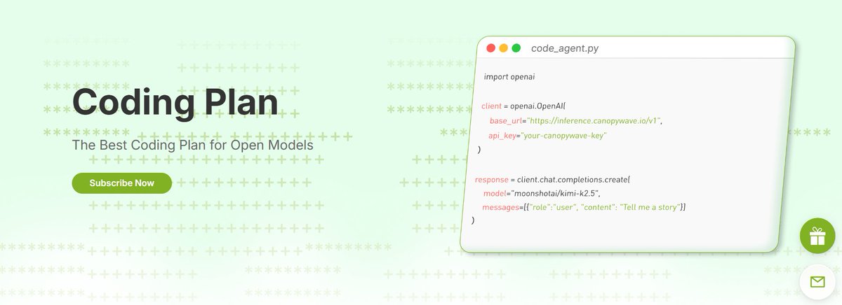 LiLian1116714's tweet photo. 🚀 New on CanopyWave: AI Coding Plan!

💻 Code too slow? Let AI do it for you!
⚡ Scripts, tools, mini-projects — generate in a snap
🎯 Try it yourself and see how it fits your workflow

👉 Explore now: https://t.co/TNNIABZwuy

#AICoding #DevTools #CodingPlan #AIHelper https://t.co/kxAy8h72vG
