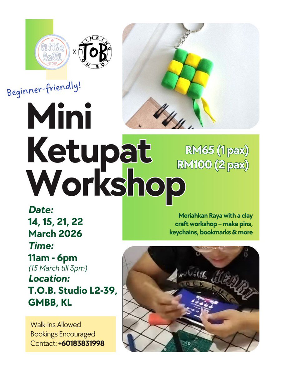 ThinkingOnBox's tweet photo. Upcoming workshops at T.O.B. Studio! https://t.co/O7FIhvU7S0