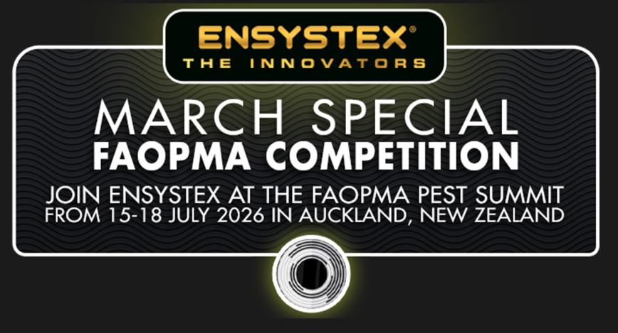 ExterraTermite's tweet photo. To join Ensystex at the FAOPMA PEST SUMMIT simply buy $1000 or more of Ensystex products in a single transaction to earn an entry into the draw. 
One lucky client will win flights, accommodation and Pest Summit entry!
It's that simple!
https://t.co/I3Kr3giAQm https://t.co/Nzm4BuCbyW