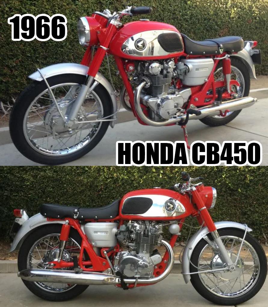 Moto_History's tweet photo. Nearly all 1965 to 1967 American Honda CB450s were black. Red versions were sold in Japan, Canada, and a few other countries. There were also white police bikes and a very few blue ones. #hondamotorcycles #hondacb #motorcycleengineering #motorcycledesign #motorcycleenthusoast https://t.co/3pFjKTOjbY