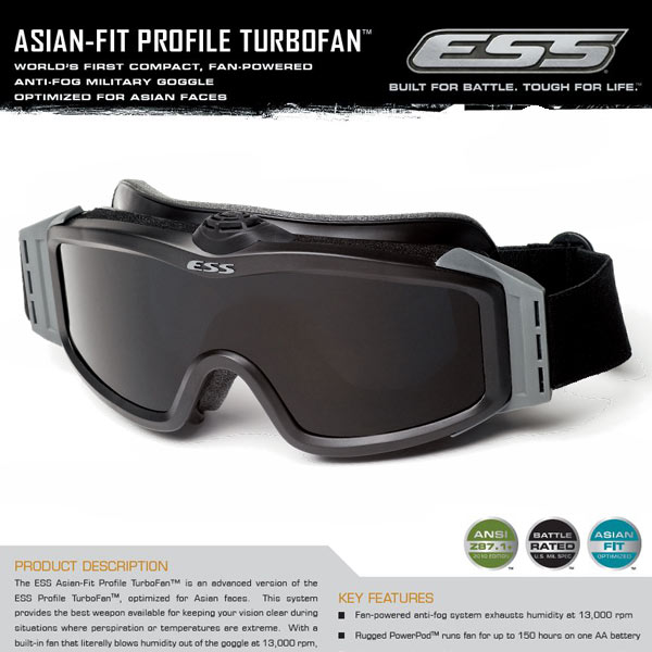 repmart_osaka's tweet image. 【再入荷】
ESS プロファイルNVG ゴーグル ターボファン アジアンフィット

レンズのカーブをアジア人の顔に合うように改良、スポンジを厚くする事でフィット感が向上しています
換気ファンにより曇りにくく、視野が広いため光学機器の使用にも適しています

税込¥41,800-

#レプマート
＃ESS