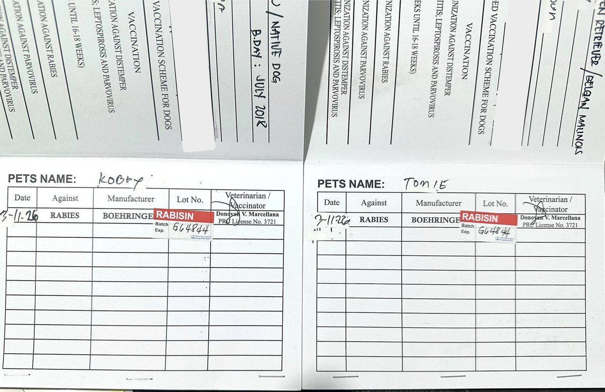 Sa may mga alagang aso/pusa, take advantage of this activity. Coordinate with your City Veterinary Office.

Sayang din naman ang libre. Unless nakapagpavaccine na kayo or gusto nyo sa may bayad. 😁

Let's be responsible pet owners. 😊

#AntiRabiesMassVaccination 🐕🐈‍⬛
#Biñan
