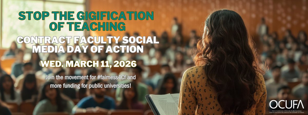 nigmendra's tweet photo. @uwofa1 @OCUFA #FairnessforCF
Stop the Gification of Teaching, Contract Faculty Day of Action, Wed Mar 11 2026 https://t.co/Pfv3NABTP3
