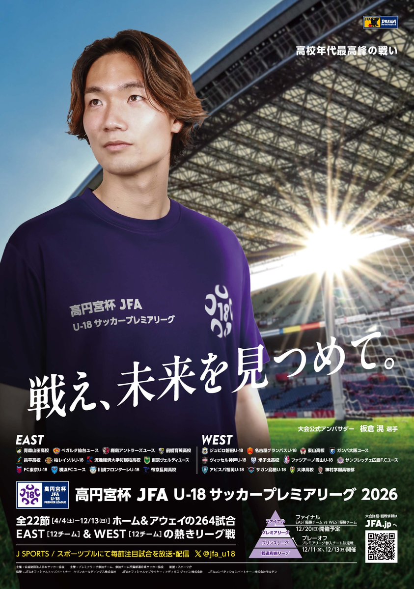 高円宮杯 JFA U-18サッカープレミアリーグ tweet media