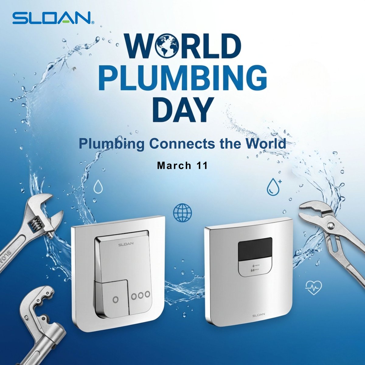 SloanIndia's tweet photo. World Plumbing Day aims to raise awareness about plumbing and the important role that plumbing practitioners play in protecting the health, safety and sustainability of our community.

#WorldPlumbingDay #WPD #plumbing  #PlumbingSolutions https://t.co/ujyR8a9Em3
